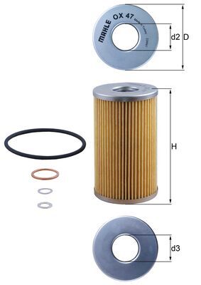 Filtro olio - OX 47D MAHLE