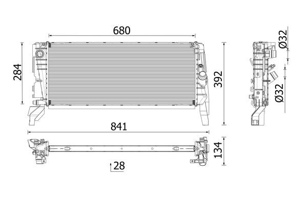Radiator, engine cooling - CR 2763 000P MAHLE