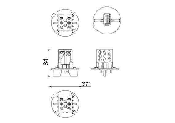 Resistor, interior blower - ABR 167 000P MAHLE