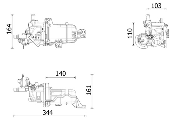 Радиатор, рециркуляция ОГ - CE 49 000P MAHLE