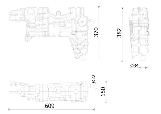 Serbatoio compensazione, Refrigerante - CRT 250 000S MAHLE