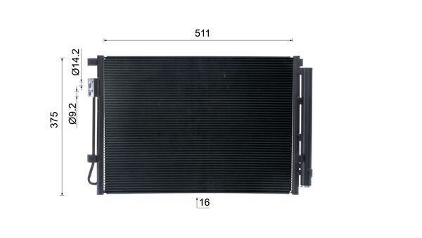 Condenser, air conditioning - AC 1045 000S MAHLE