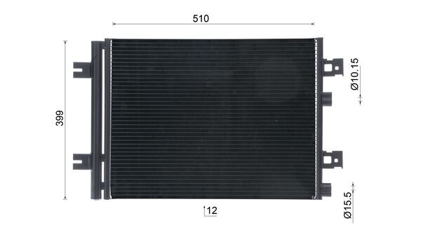 Condenser, air conditioning - AC 858 000S MAHLE