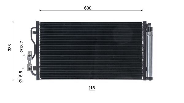 Condenser, air conditioning - AC 1072 000S MAHLE