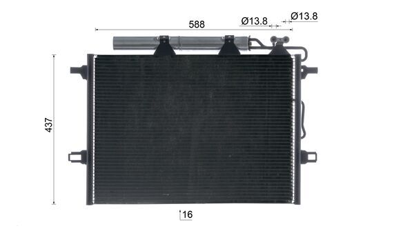 Condenser, air conditioning - AC 318 001S MAHLE