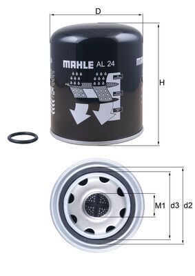 Cartuccia essiccatore aria, Imp. aria compressa - AL 24 MAHLE