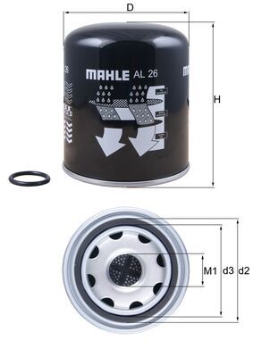 Air Dryer Cartridge, compressed-air system - AL 26 MAHLE