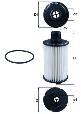 alyvos filtras - OX 774D MAHLE