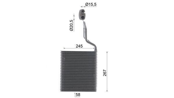 Evaporator, air conditioning - AE 225 000S MAHLE