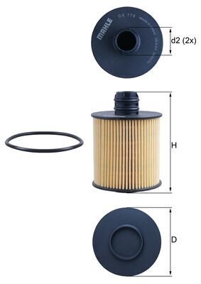Filtro olio - OX 779D MAHLE