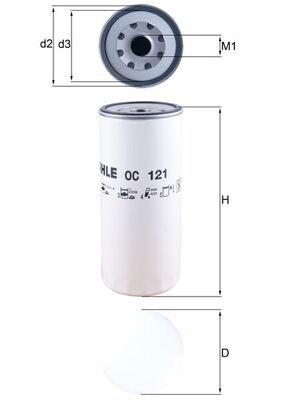 Filtro olio - OC 121 MAHLE