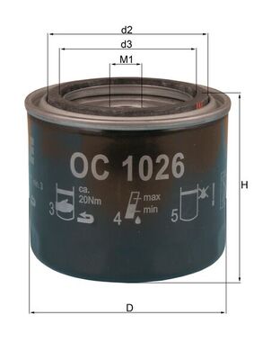 Oil Filter - OC 1026 MAHLE