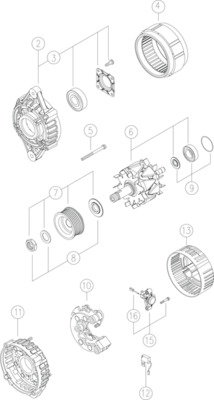 Alternator - MG 443 MAHLE