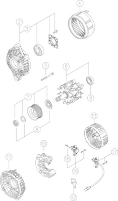 kintamosios srovės generatorius - MG 575 MAHLE