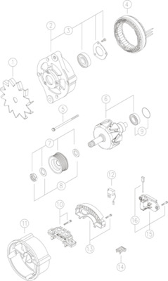 Alternator - MG 563 MAHLE