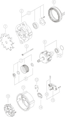 Alternator - MG 597 MAHLE