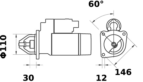 Стартер - MS 387 MAHLE