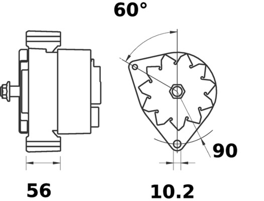 Alternator - MG 165 MAHLE