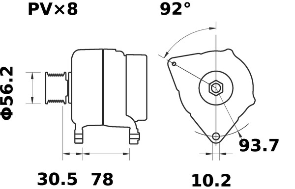 Alternator - MG 74 MAHLE