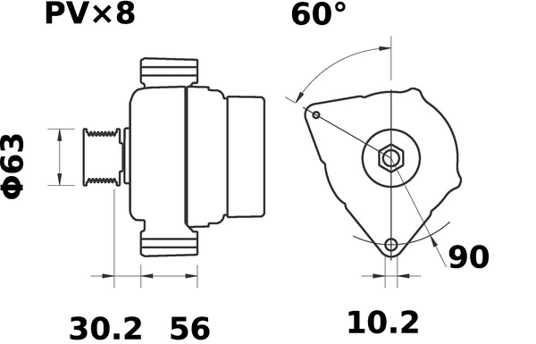 Alternator - MG 36 MAHLE