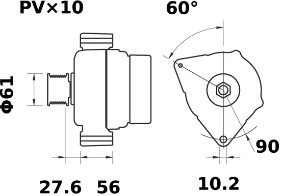Alternator - MG 30 MAHLE