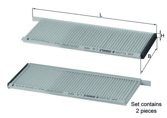 Filter, interior air - LA 195/S MAHLE
