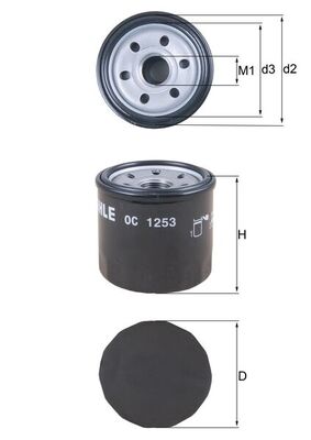 Filtro olio - OC 1253 MAHLE
