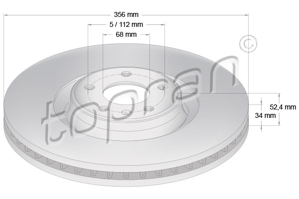 Brake Disc - 116 385 TOPRAN
