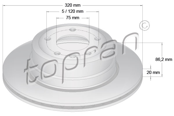Тормозной диск - 502 874 TOPRAN
