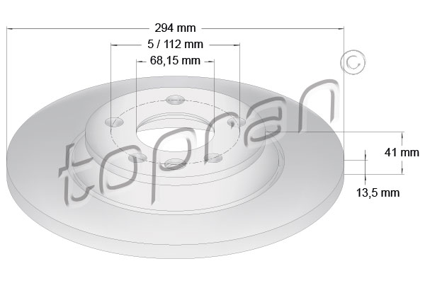 Brake Disc - 107 692 TOPRAN
