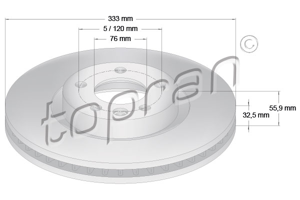 Brake Disc - 110 429 TOPRAN