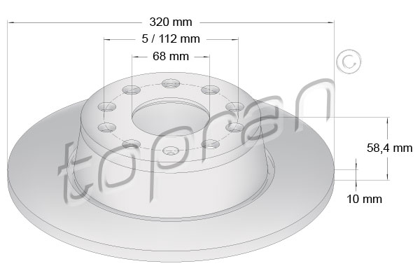 Brake Disc - 117 600 TOPRAN