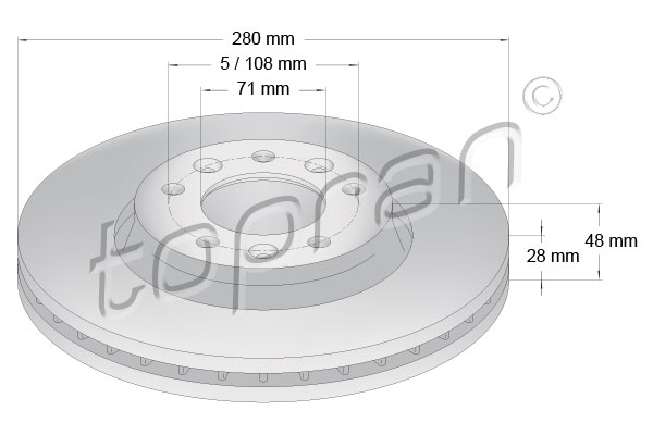 Brake Disc - 722 486 TOPRAN