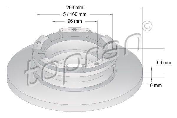 Brake Disc - 305 045 TOPRAN