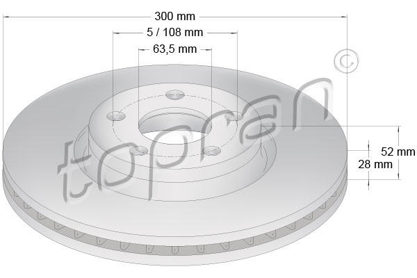 Brake Disc - 304 437 TOPRAN