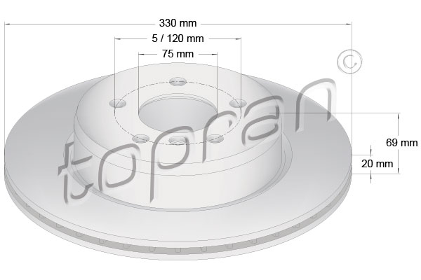 Тормозной диск - 502 006 TOPRAN