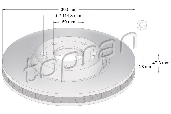 Brake Disc - 820 766 TOPRAN
