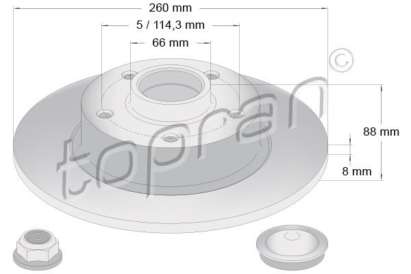 Brake Disc - 701 161 TOPRAN