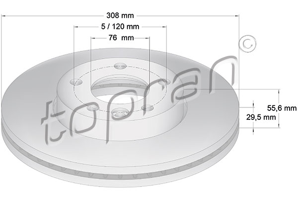 Brake Disc - 110 428 TOPRAN