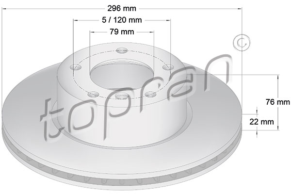 Тормозной диск - 500 570 TOPRAN