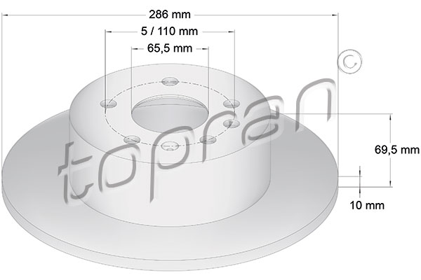 Brake Disc - 200 951 TOPRAN