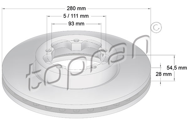 Brake Disc - 303 972 TOPRAN