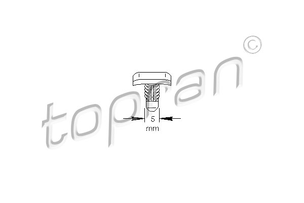 Retaining Clip, door panel - 103 307 TOPRAN