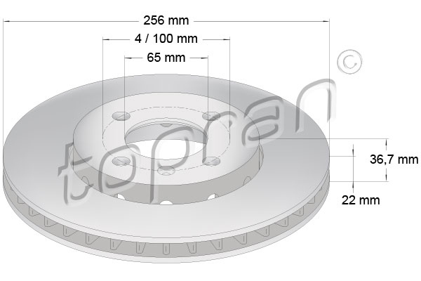 Brake Disc - 115 930 TOPRAN
