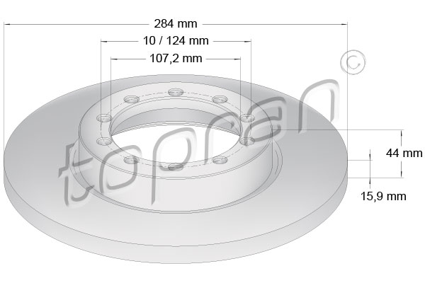 Brake Disc - 304 616 TOPRAN