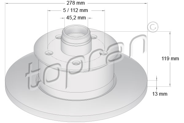 Brake Disc - 103 263 TOPRAN