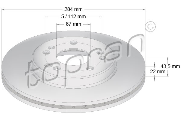 Brake Disc - 400 845 TOPRAN
