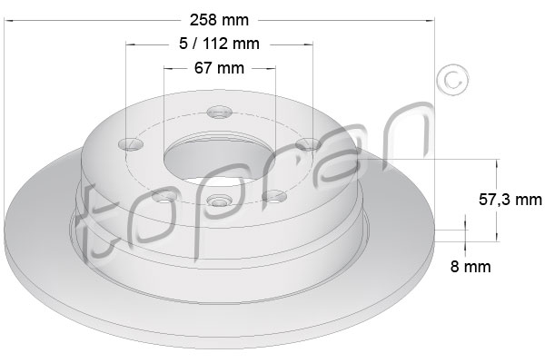 Brake Disc - 401 386 TOPRAN