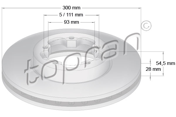 Brake Disc - 303 975 TOPRAN