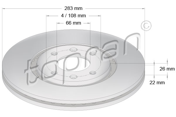 Brake Disc - 720 245 TOPRAN